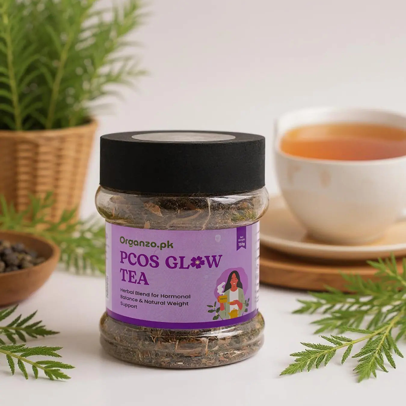 PCOS Glow Tea by Organzo.pk – Herbal tea for hormonal balance and PCOS relief