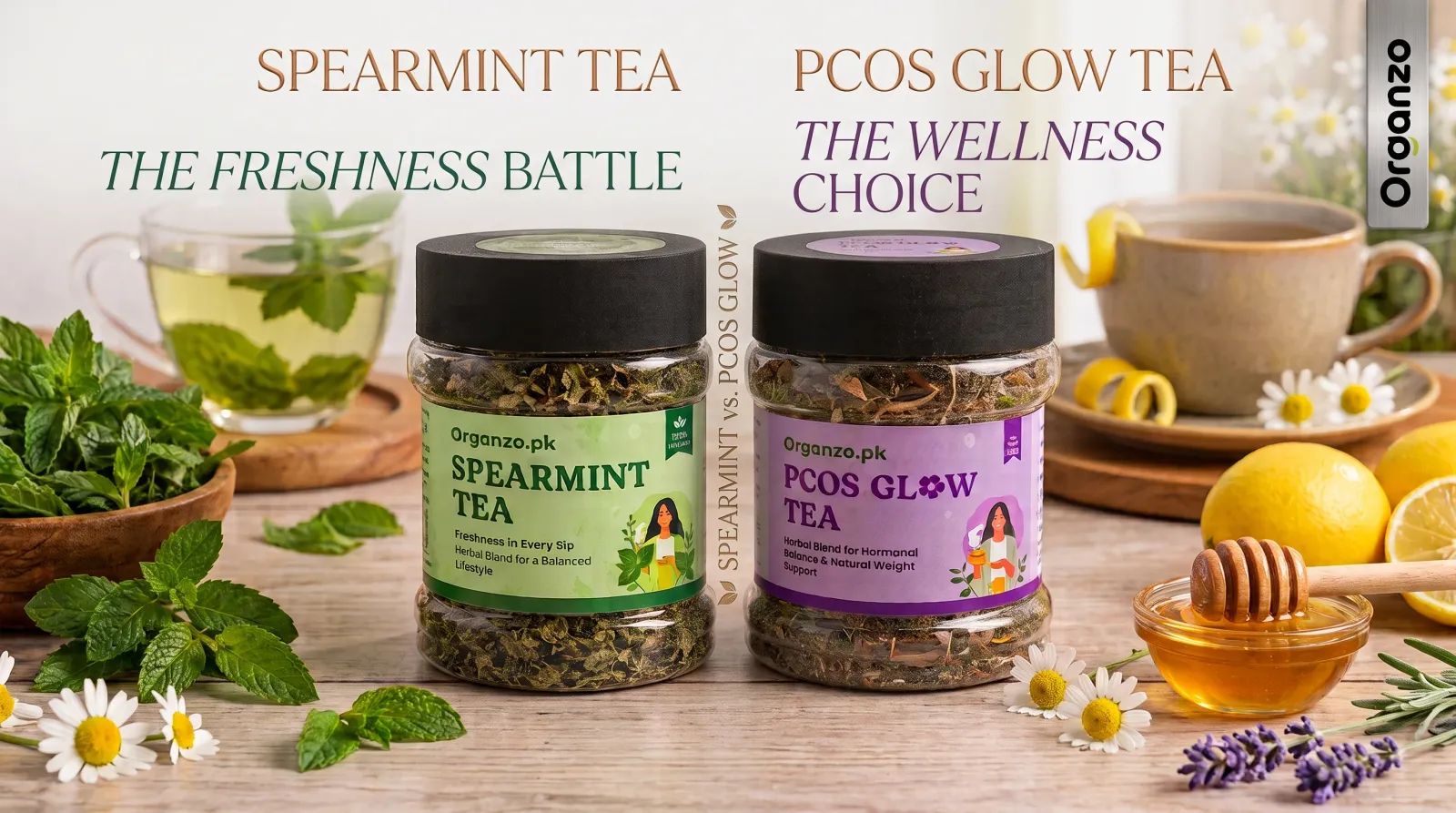Best PCOS Tea in Pakistan: PCOS Glow Tea vs Spearmint Tea