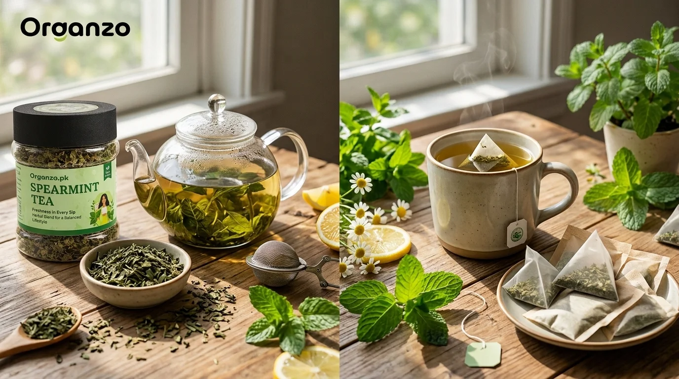 Loose Leaf vs Tea Bags Spearmint Tea